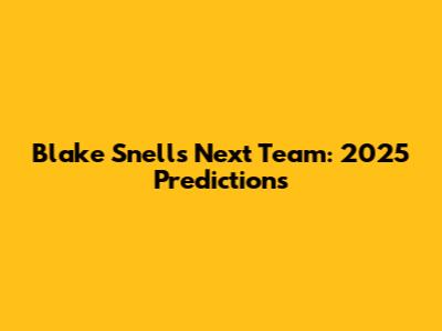 Blake Snell's Next Team: 2025 Predictions