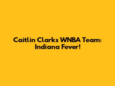Caitlin Clark's WNBA Team: Indiana Fever!