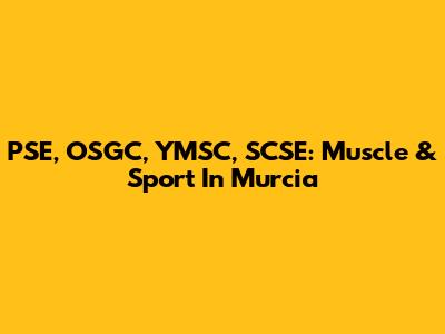 PSE, OSGC, YMSC, SCSE: Muscle & Sport In Murcia