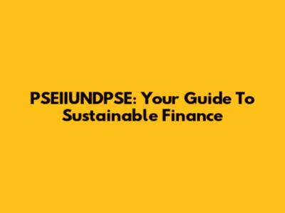 PSEIIUNDPSE: Your Guide To Sustainable Finance