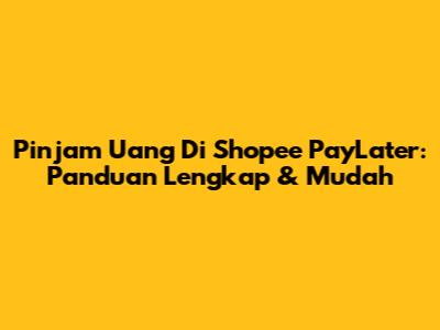 Pinjam Uang Di Shopee PayLater: Panduan Lengkap & Mudah