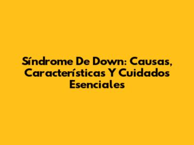 Síndrome De Down: Causas, Características Y Cuidados Esenciales