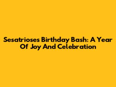 Sesatriose's Birthday Bash: A Year Of Joy And Celebration